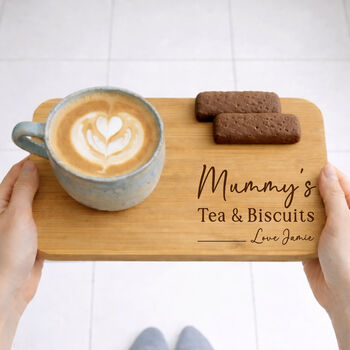 Mummy's Personalised Wooden Tea And Biscuit Board, Mother's Day Gift, 2 of 5