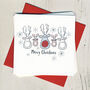 Pack Of Five Reindeer Christmas Cards, thumbnail 1 of 1