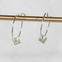 Sterling Silver Square Bead Charm Hoops, thumbnail 1 of 3