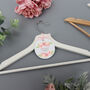 Personalised White Wedding Bride Hanger Tag Pink Rose, thumbnail 2 of 6
