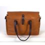 Leather Travel Laptop Briefcase Satchel, thumbnail 8 of 10