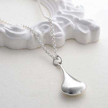 Sterling Silver Pear Drop Necklace, 4 of 6