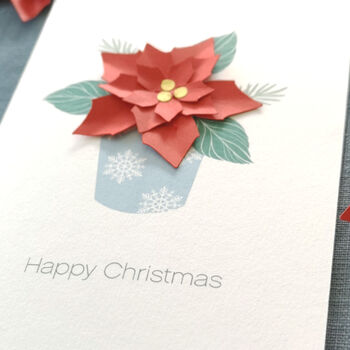 Personalised Happy Christmas 3D Poinsettia Card, 5 of 7