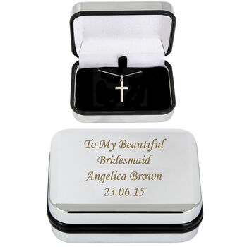 Personalised Box With Silver Cross Necklace, 4 of 7