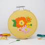 'Seventies Floral' Mini Embroidery Craft Kit, thumbnail 1 of 3