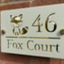 Personalised Hapopy Fox Design House Acrylic Number Sign, thumbnail 1 of 2