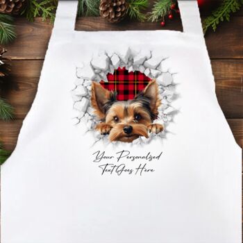 Personalised Christmas Yorkshire Terrier Break Through, 4 of 10