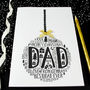 Personalised Dad Christmas Bauble Card, thumbnail 1 of 3