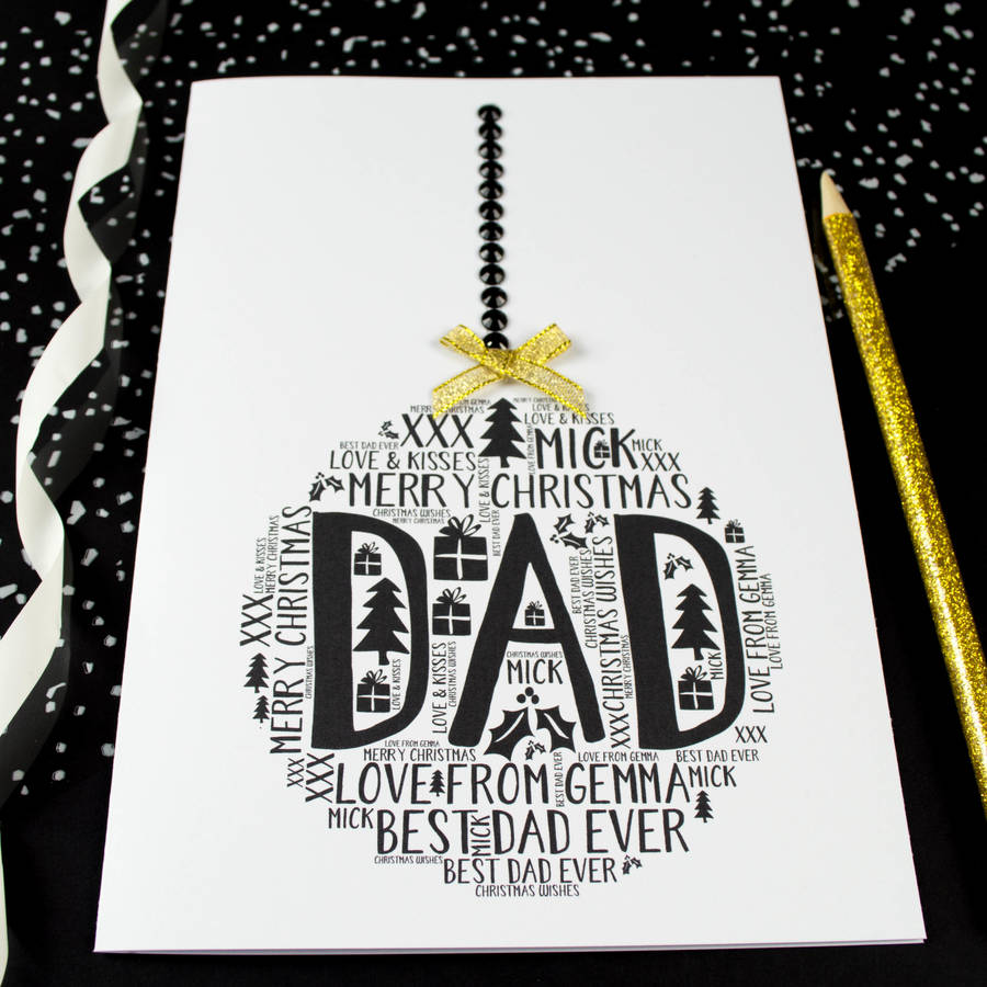 Personalised Dad Christmas Bauble Card, 1 of 3