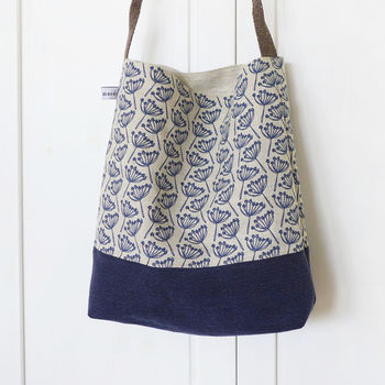 Navy Cow Parsley Day Bag, 2 of 3
