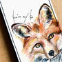 Inky Fox Wallet Phone Case With Optional Message, thumbnail 2 of 7