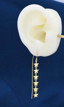 Star Cascade Threader Earrings In Sterling Silver, 8 of 12