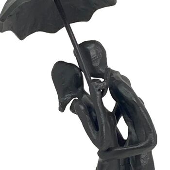 Umbrella Couple Courting Iron Figurine 21cm, 6 of 10