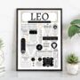 Personalised Leo Zodiac Birthday Print, thumbnail 1 of 9