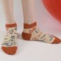 Unisex Smart Maths Equation Ankle Red Brown Short Socks, thumbnail 2 of 5