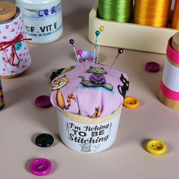 Cat Style Pin Cushion And Tin | Fun Sewing Gift, 4 of 5