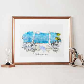Personalised Wedding Day Memory Photo Watercolour Print, 5 of 9