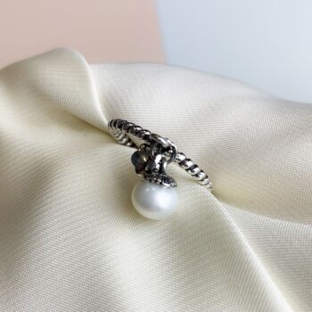 Sterling Silver Dangle Charm Ring, 3 of 3