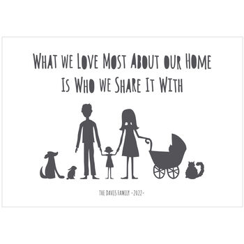 Personalised My Family Silhouette Print, 3 of 10