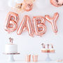 Rose Gold Baby Balloon Baby Shower Bunting, thumbnail 1 of 3