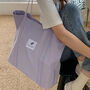 Lavender Extra Large Canvas Shoulder Bags, thumbnail 2 of 5