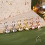 Sterling Silver Lotus Flower Huggie Hoop Earrings With Lab Moonstone, thumbnail 7 of 11