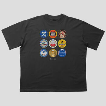 Rangers Football Beer Mats Oversized T Shirt, 6 of 10