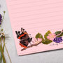 A5 Pink Letter Writing Paper With Butterfly And Berries, thumbnail 2 of 4