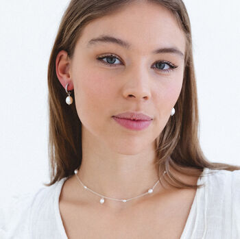 Freshwater Pearl Huggie Earrings, 4 of 4