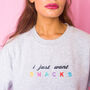 I Just Want Snacks Embroidered Sweatshirt, thumbnail 8 of 11