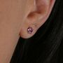 Sterling Silver Birthstone Stud Earrings For Her October Birthstone Earrings Gift, thumbnail 6 of 7