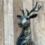 Large 41cm Stag Figurine Black And Brown Deer Ornament, thumbnail 4 of 11