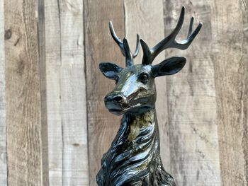 Large 41cm Stag Figurine Black And Brown Deer Ornament, 4 of 11