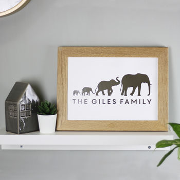 Personalised Elephant Family Foil Print, 2 of 6