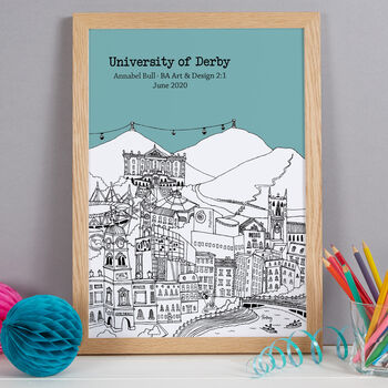 Personalised Derby Graduation Gift Print, 8 of 9