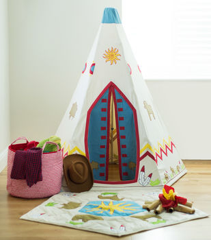 Hand Embroidered Wild West Teepee Tent, 3 of 8