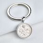 Luxury 70th Birthday Silver Sixpence Keyring, thumbnail 2 of 6