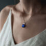 Sapphire Blue Glass And Sterling Silver Necklace, thumbnail 6 of 12