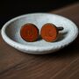 Tan Single Initial Leather Anniversary Cufflinks, thumbnail 2 of 6