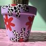 Daisy Print Hand Painted Flower Pot, thumbnail 4 of 6