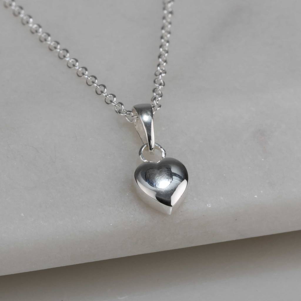 Children's Solid Silver Heart Pendant By Nest | notonthehighstreet.com