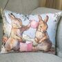 Christmas Bunny Hand Printed Decorative Cushion, thumbnail 1 of 4