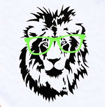 Kids Personalised Lion With Glasses T Shirt, 2 of 4