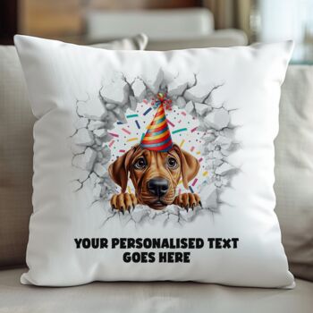 Personalised Rhodesian Ridgeback Birthday Break Through, 4 of 8