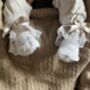 Personalised Coffee Knitted Baby Blanket With Pom Pots, thumbnail 7 of 10