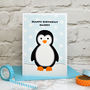 'Penguin' Personalised Boys Birthday Card, thumbnail 1 of 3