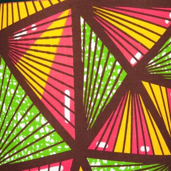 Pink And Green Geometric Triangles African Lampshade, 7 of 9