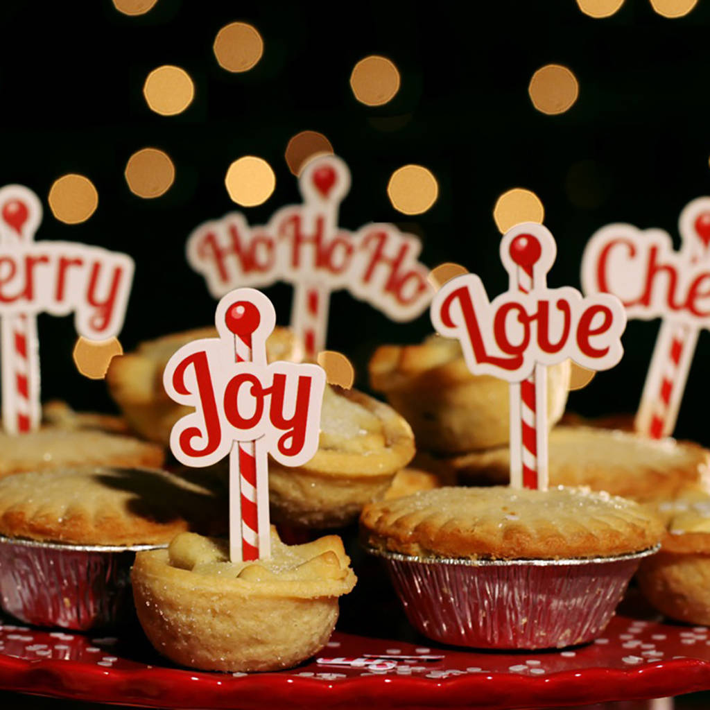 Christmas Festive Message Food Toppers By Postbox Party