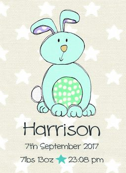 Bunny Personalised Children's Print, 3 of 9