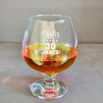 30th Birthday Gift Brandy Snifter Glass, 5 of 5